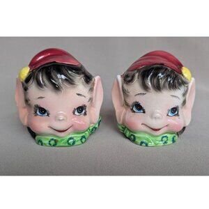 LEFTON PIXIE ELF Vintage Salt & Pepper Set 1950's JAPAN 6981